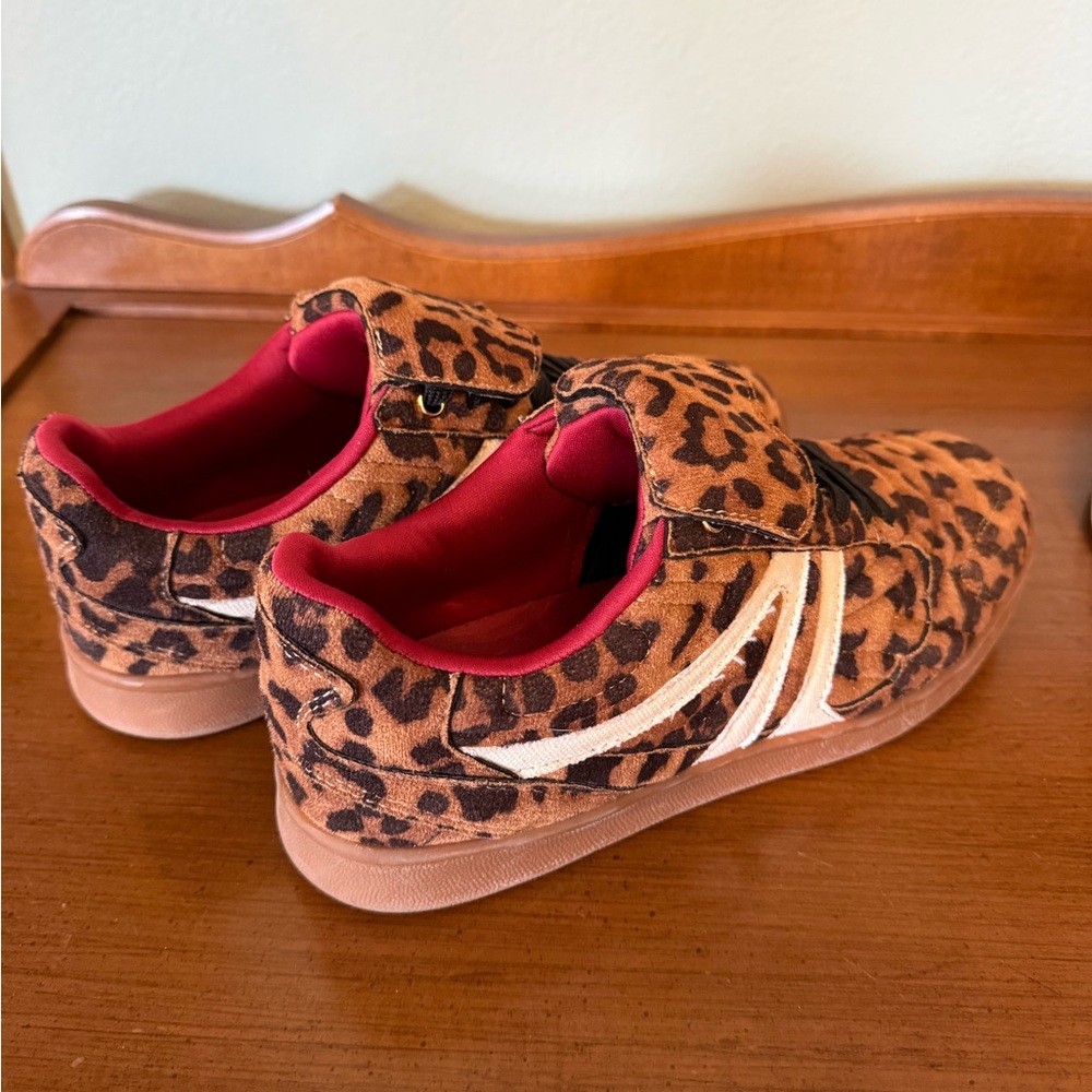 Steve Madden Leopard Print Sneakers with Red Lining